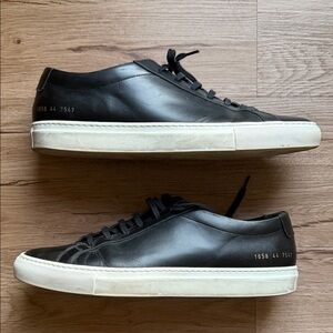 Common Projects Black Leather Sneakers with White Sole